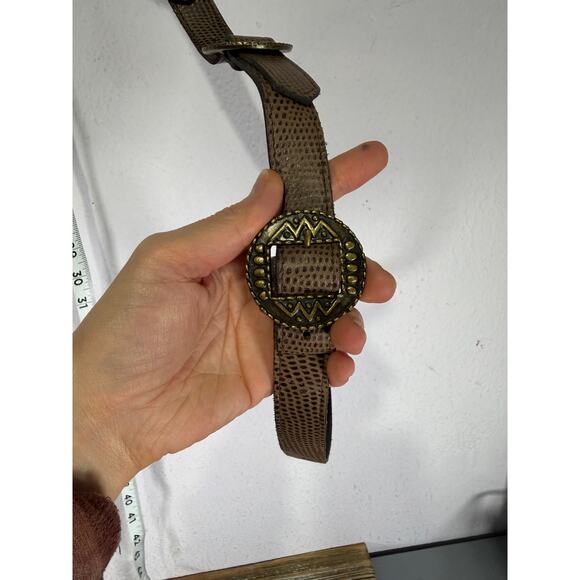 Vintage Boho Concho leather Belt Western Brown 40” Desertcore 90s Indie Festival - Picture 6 of 7